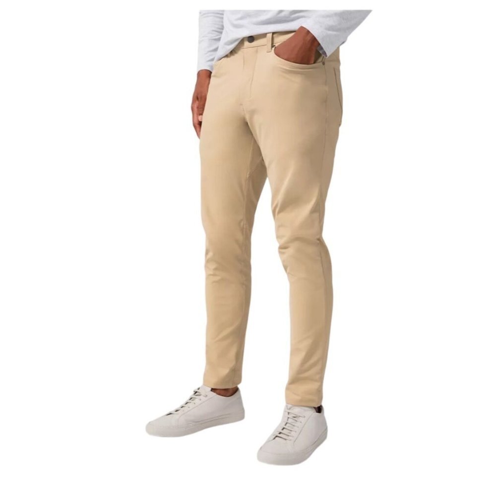 Lululemon Mens Sz 32 ABC Slim-Fit 5-Pocket Color Warpstreme Khaki Trench Pant